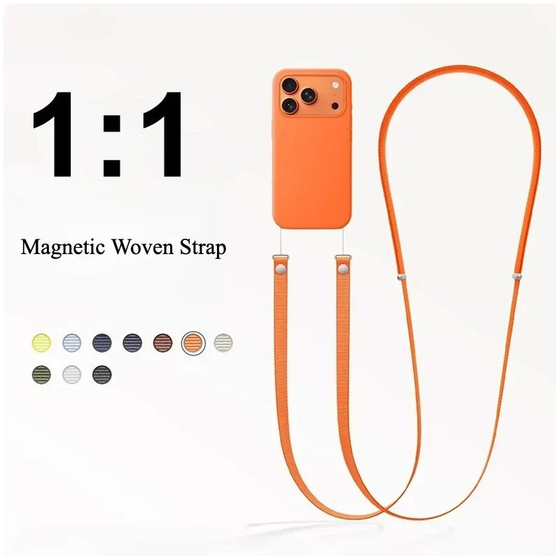 Crossbody Lanyard Neck Strap Case - สายคล้องคอแบบแม่เหล็ก 1:1 สำหรับเคสโทรศัพท์ iPhone 17 Pro