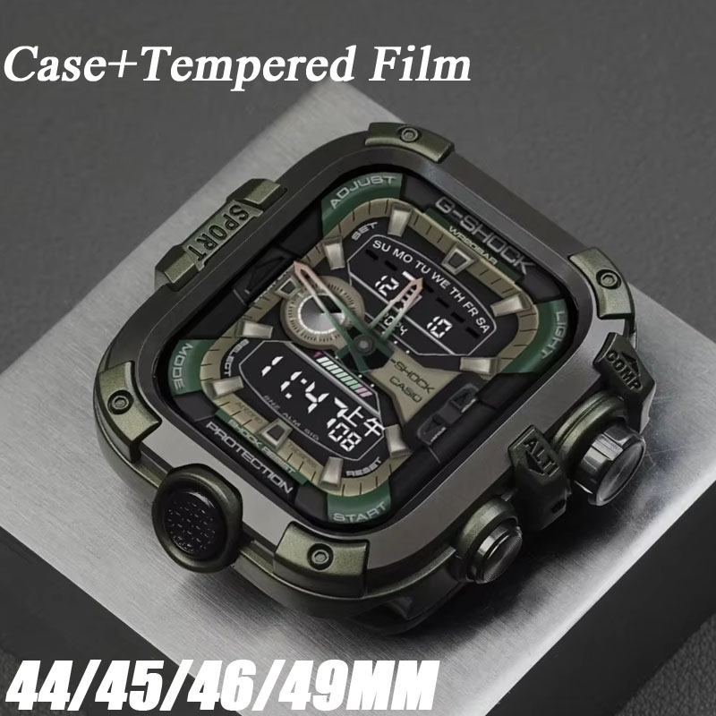 Metal Bumper Aluminum Frame Case - อลูมิเนียมกรณีโลหะกันชนหน้าจอฟิล์ม + กรอบสําหรับ Apple Watch Series