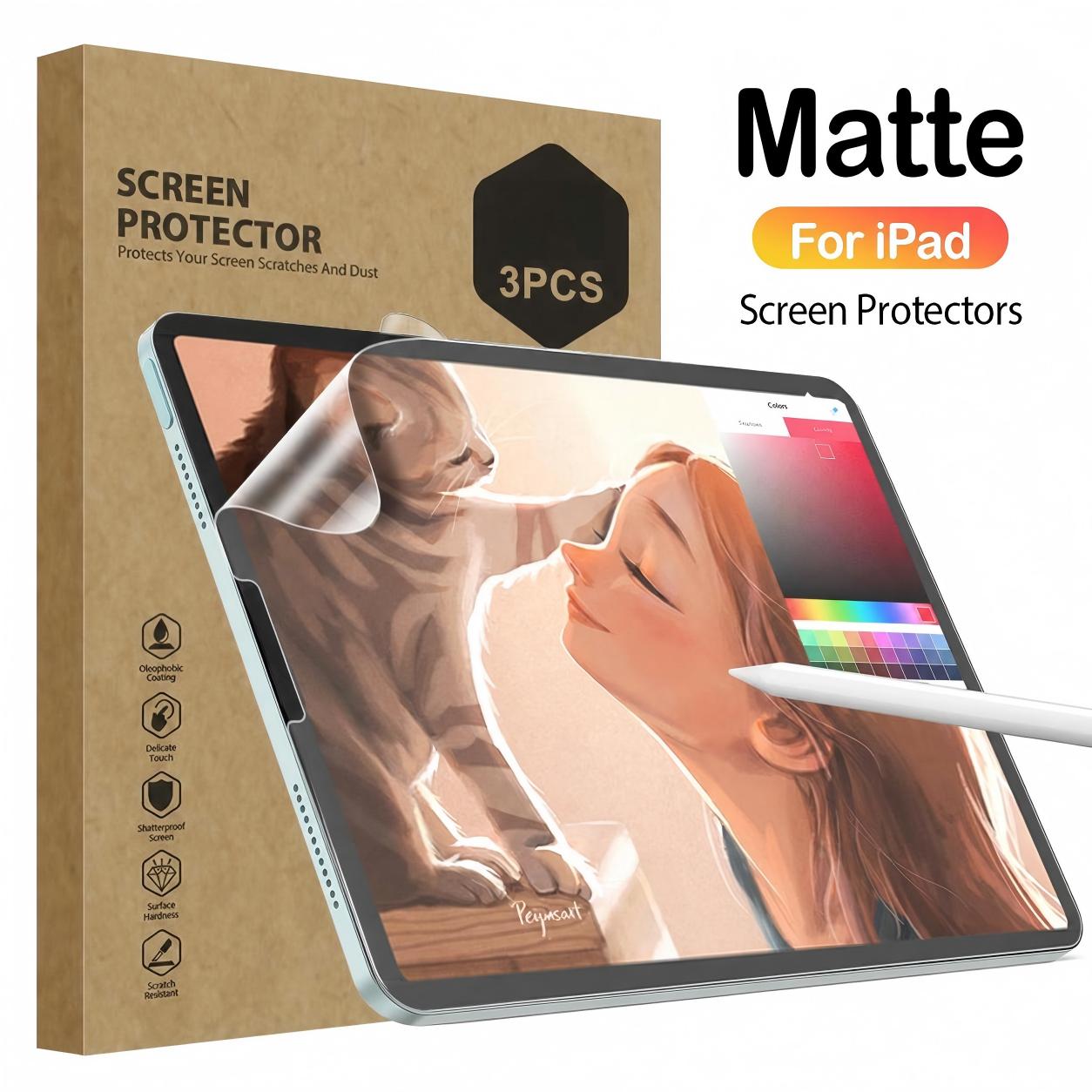 Matte Anti Glare Screen Protector - 3PCS กระดาษเคลือบด้านป้องกันหน้าจอสำหรับ iPad 11 Air 11