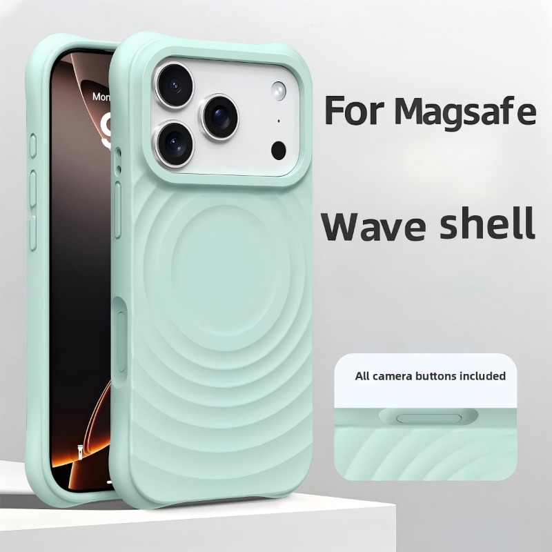 Liquid Silicone Magnetic Phone Case - เคสซิลิโคนเหลวรุ่นใหม่ลายคลื่นน้ำ สำหรับ iPhone 17 16 15