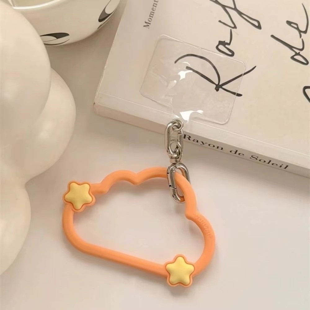 Cute Cartoon Wrist Strap Silicone Case - สายคล้องโทรศัพท์ซิลิโคนน่ารัก ป้องกันการสูญหาย รูปทรงเมฆ สายคล้องข้อมือโทรศัพท์ พร้อมจี้ตกแต่งเคสโทรศัพท์ลายการ์ตูน