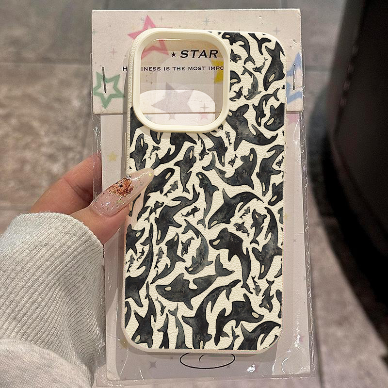 Vintage Floral Pattern Soft Case - เคสโทรศัพท์ลายดอกไม้สไตล์วินเทจสีขาวลายลิ้นจี่ สำหรับ iPhone 17 16 15