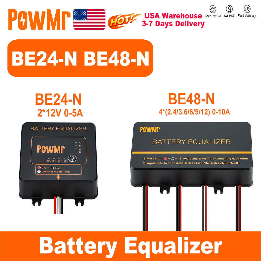 Power Banks - PowMr USA เครื่องปรับสมดุลแบตเตอรี่ 24V 48V 2.4V-12V