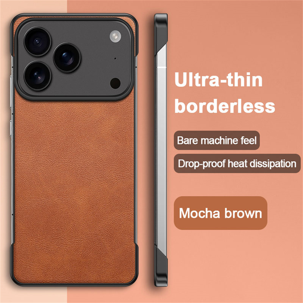 Ultra Thin Frameless Phone Cover - เคสโทรศัพท์หนังคลาสสิกบางเฉียบแบบไร้ขอบ สำหรับ iPhone 17 16 15