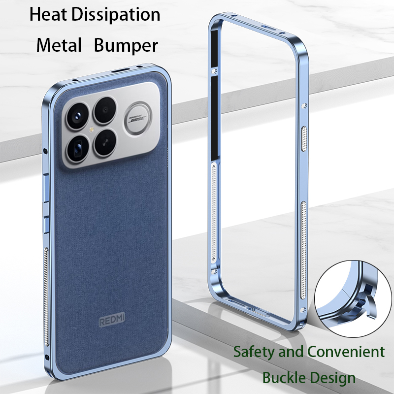 Metal Bumper Aluminum Frame Case - เคสกันชนอลูมิเนียมอัลลอยด์สำหรับ POCO F8 Pro Ultra Cooling