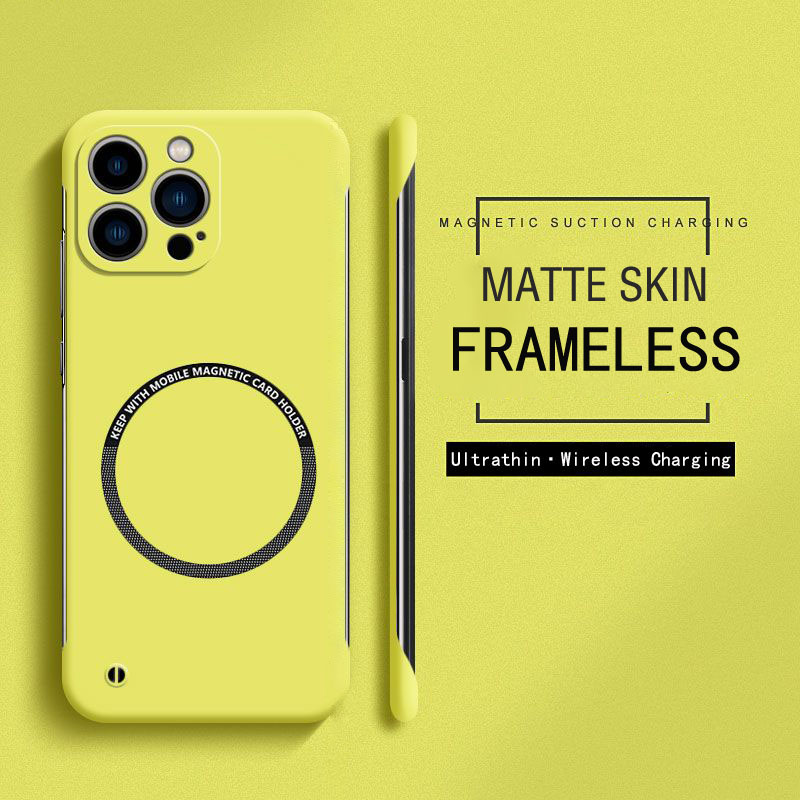 Matte Hard Pc Back Case - Framelessแม่เหล็กสําหรับMagsafe Slim CaseสําหรับiPhone 16 15 Pro