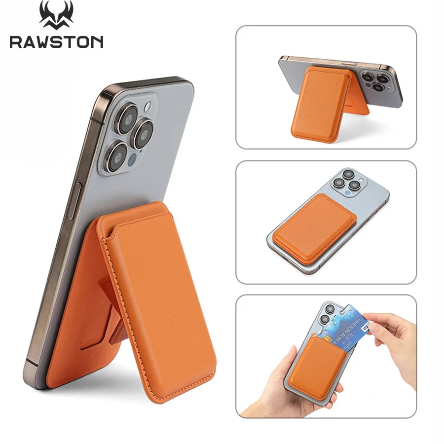 Leather Wallet Card Holder Phone Cover - Kickstandกระเป๋าสตางค์หนังแม่เหล็กสําหรับiPhone 17 16 15 14 Pro