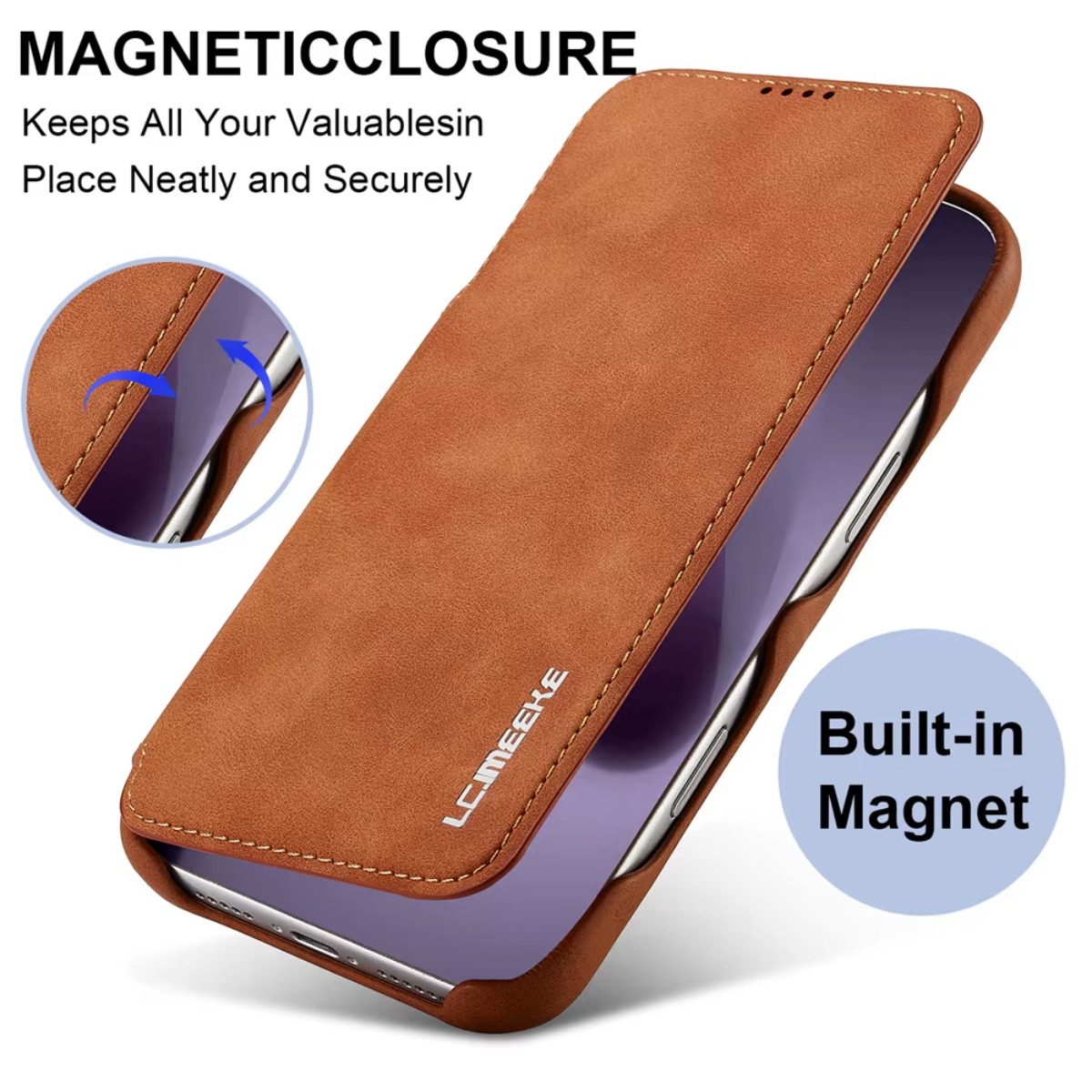 Leather Wallet Card Holder Phone Cover - เคสโทรศัพท์แบบกระเป๋าหนังพับแม่เหล็กพร้อมช่องใส่บัตร สำหรับ Apple iPhone 17 Air