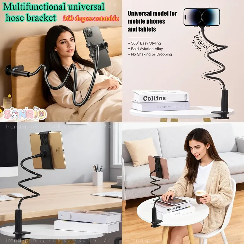Phone Stands - ขาตั้งโทรศัพท์แบบสายยางยืด 360 องศา ขาตั้งแท็บเล็ตแบบปรับได้ ป้องกันการสั่นไหว ปรับมุมได้
