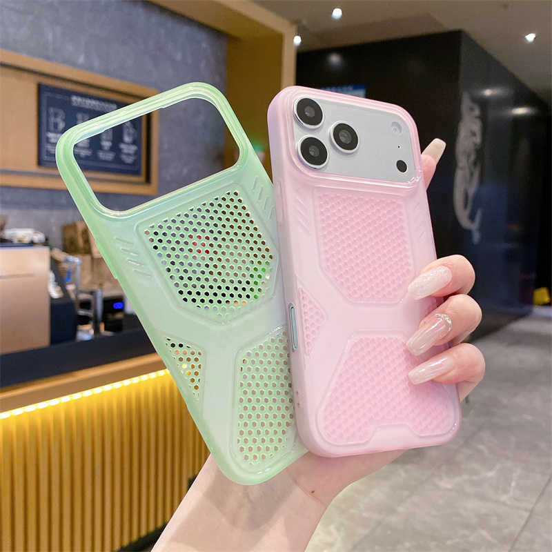 Heat Dissipation Mesh Breathable Case - เคสโทรศัพท์ TPU แบบนิ่ม ระบายความร้อน สำหรับ iPhone