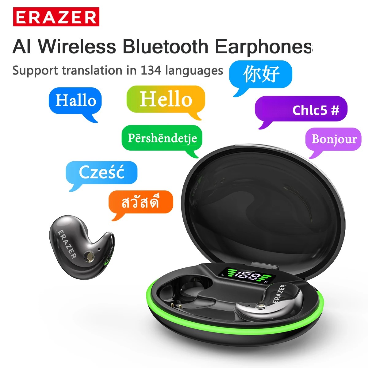 Phone Cases - หูฟังบลูทูธแบบอินเอียร์ EARZER XF58 พร้อมไมโครโฟน หูฟังแปลภาษา TWS