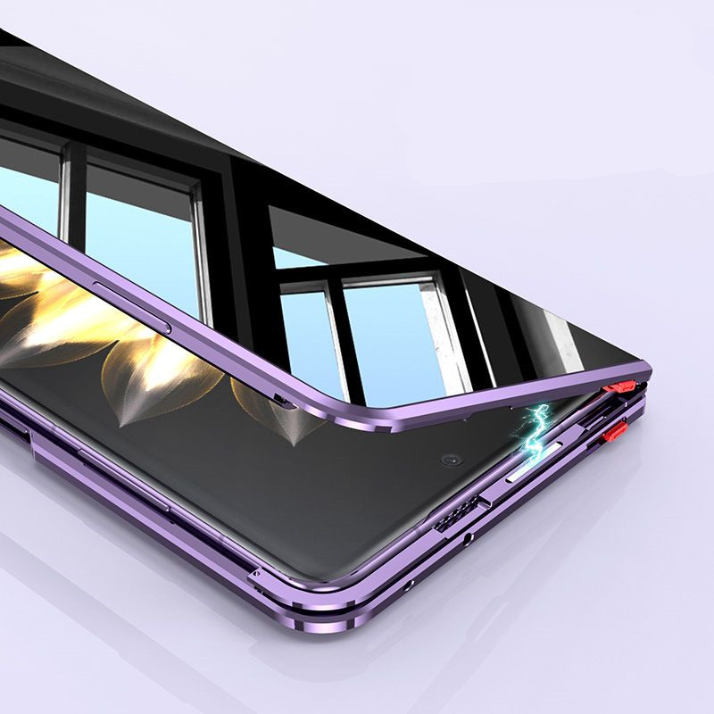 Metal Bumper Aluminum Frame Case - สําหรับ Honor Magic V2 MagicV2 Anti-Spy