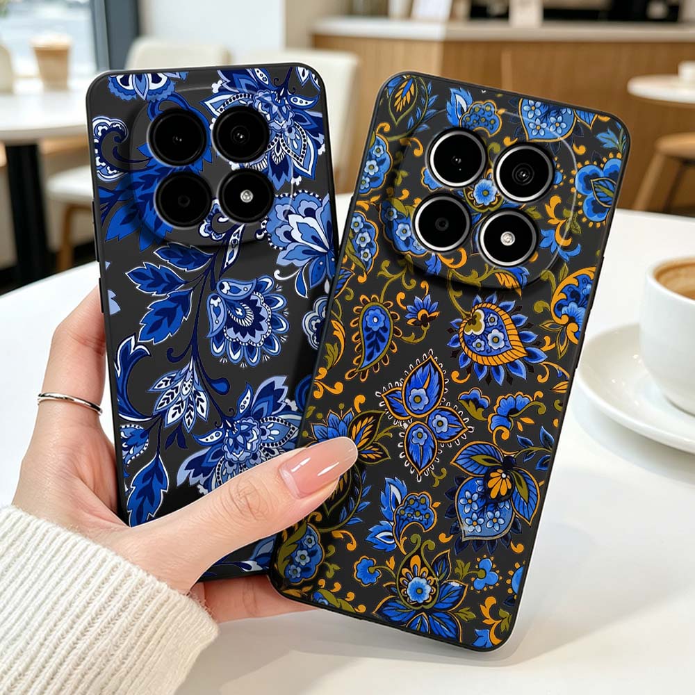 Vintage Floral Pattern Soft Case - การออกแบบวินเทจลายดอกไม้เคสโทรศัพท์สำหรับเสี่ยวมี่ เรดมี่ โน้ต 15 14 13