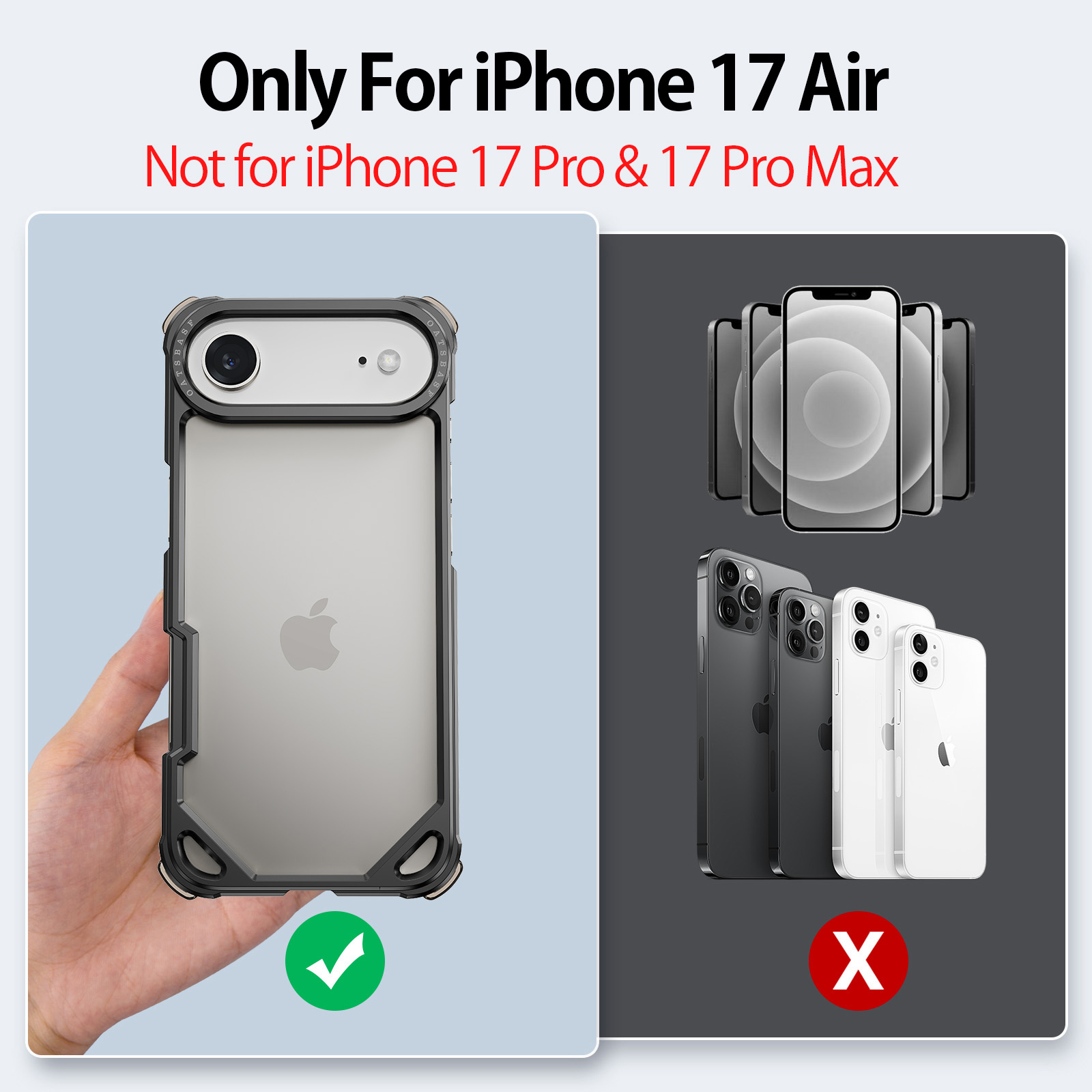 Ultra Thin Frameless Phone Cover - เคสโทรศัพท์อะลูมิเนียม Eary สำหรับ iPhone 17 Air