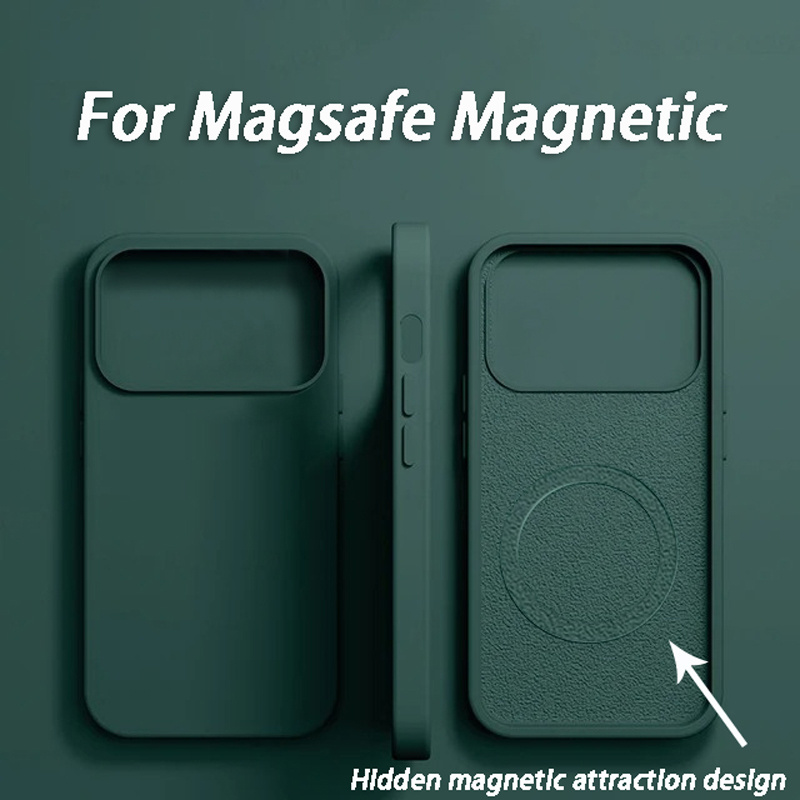 Liquid Silicone Magnetic Phone Case - เคสซิลิโคนกันกระแทกแบบน้ำ สำหรับชาร์จไร้สาย Magsafe สำหรับ Apple iPhone