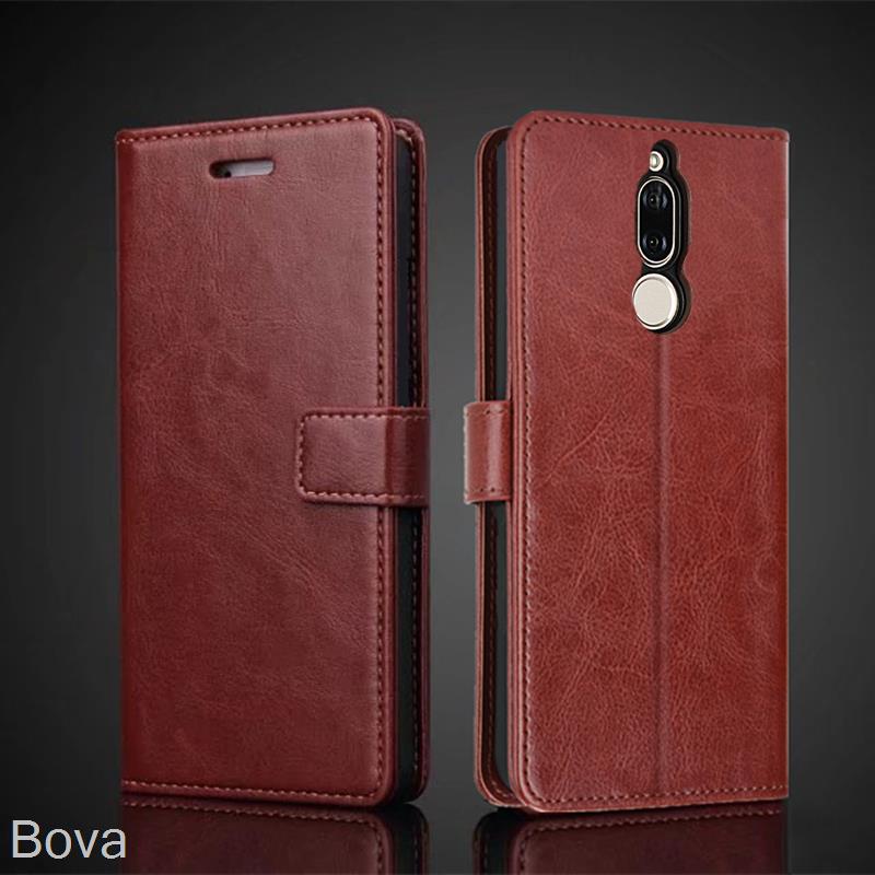 Leather Wallet Card Holder Phone Cover - ผู้ถือบัตรหนังสำหรับ Huawei Mate 10 Lite ฝาครอบหนัง