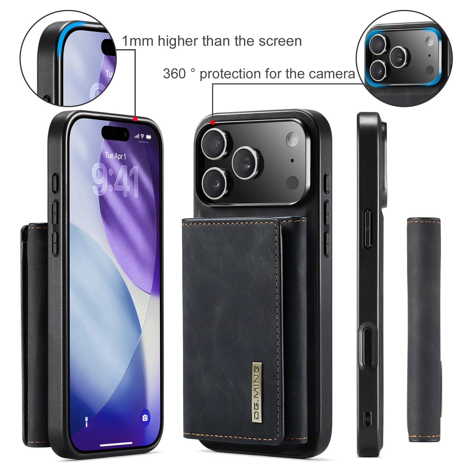 เคสโทรศัพท์สำหรับ iPhone 17 Pr - Leather Wallet Card Holder Phone Cover บทวิจารณ์และราคา