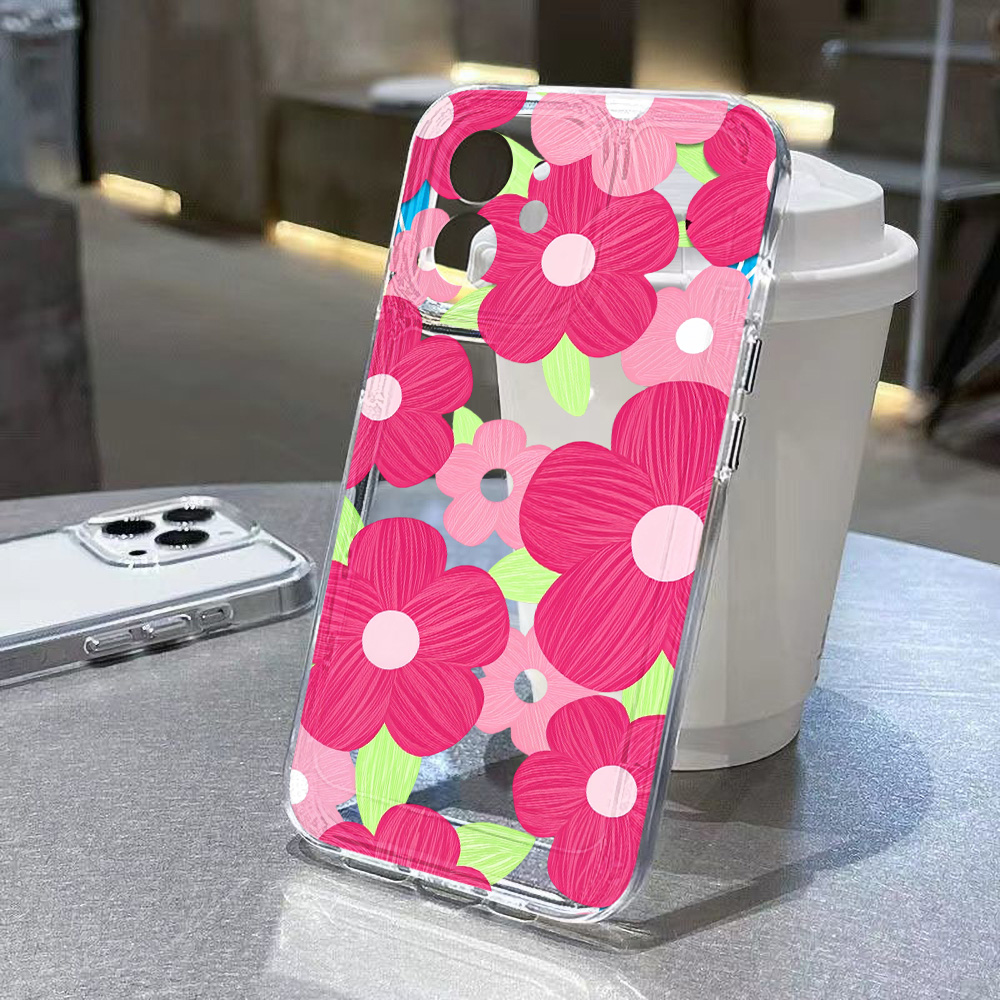 เคสโทรศัพท์ลายดอกไม้สีสันสดใส  - Clear Shockproof Bumper Case บทวิจารณ์และราคา