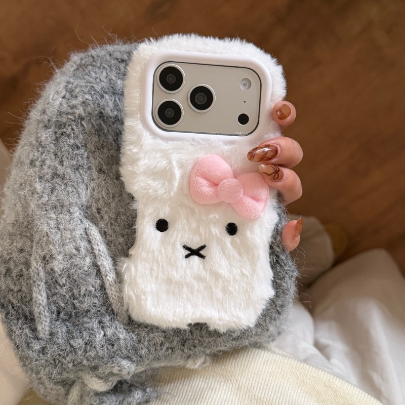 เคสโทรศัพท์ลายการ์ตูนน่ารัก ขน - Cute Cartoon Wrist Strap Silicone Case บทวิจารณ์และราคา