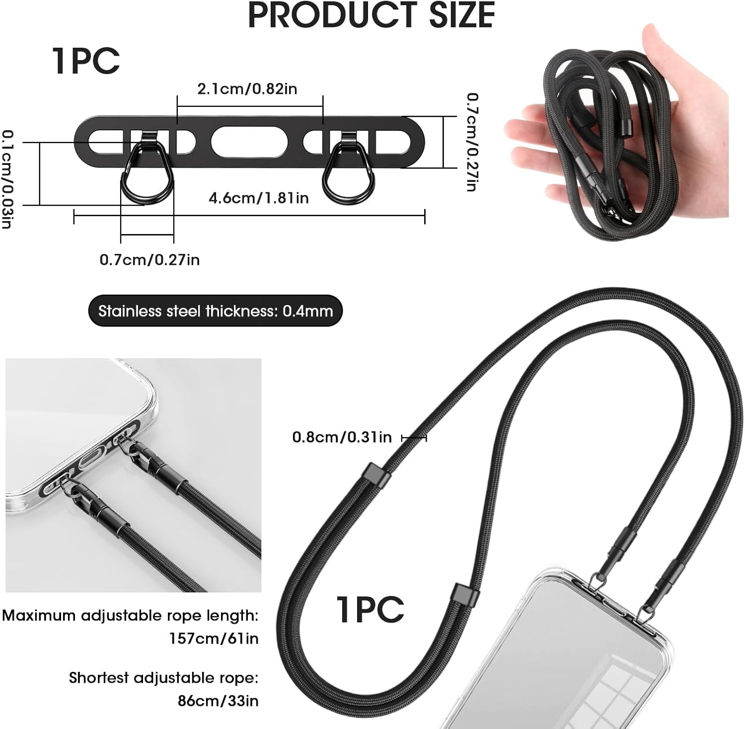 สายคล้องโทรศัพท์มือถือ, รูห่วง - Crossbody Lanyard Neck Strap Case บทวิจารณ์และราคา