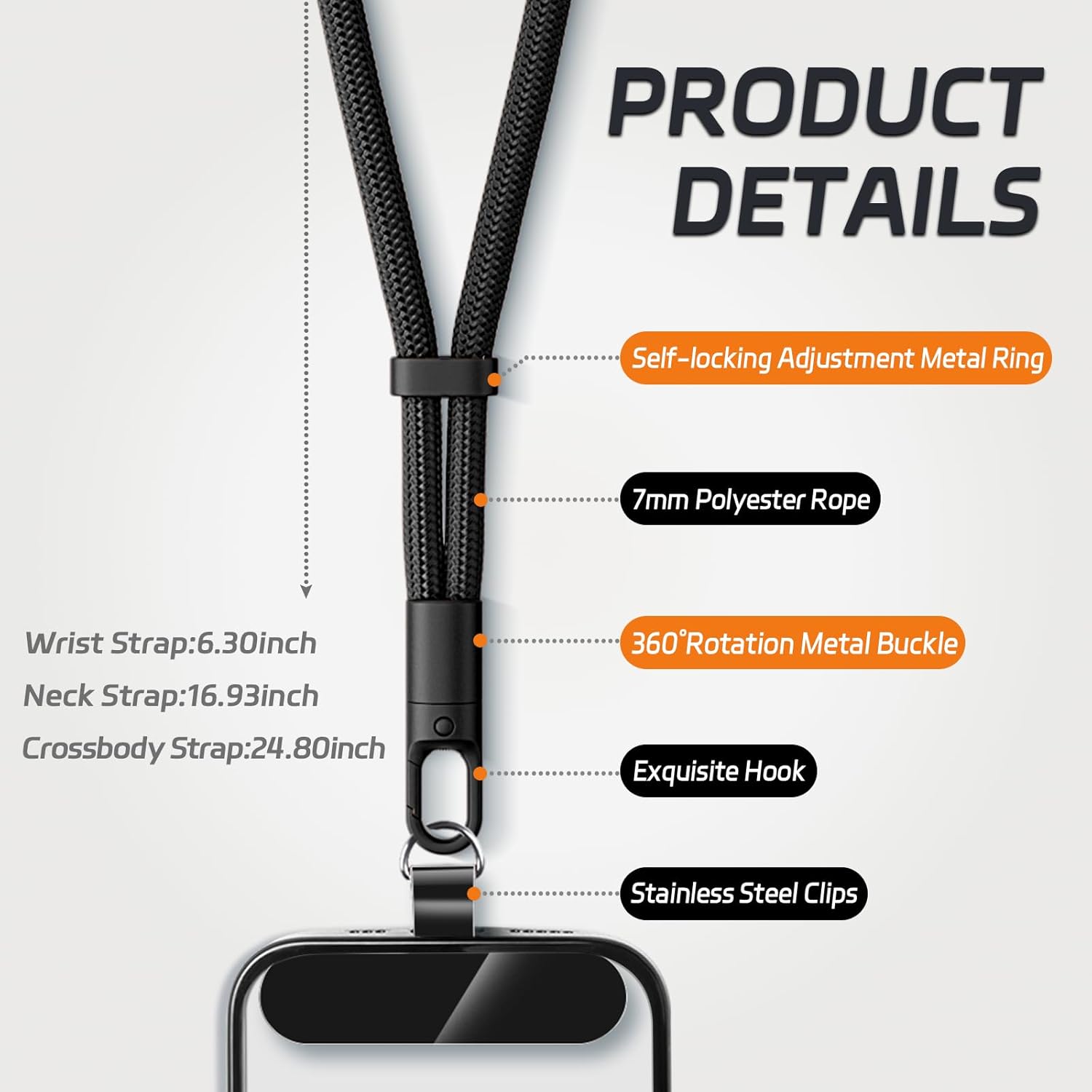 เชือกคล้องโทรศัพท์อเนกประสงค์พ - Crossbody Lanyard Neck Strap Case บทวิจารณ์และราคา