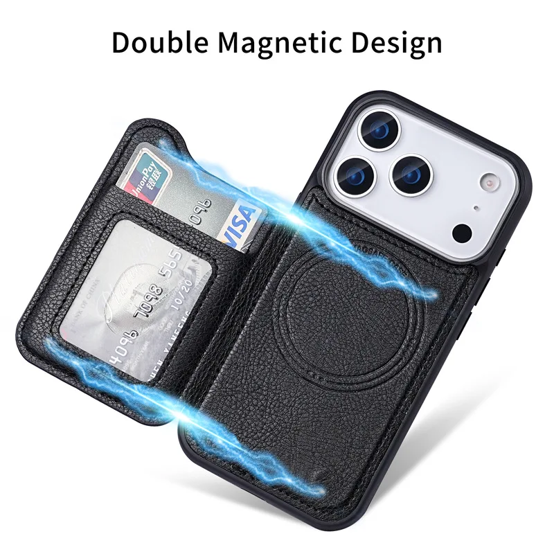 เคสโทรศัพท์แบบพับได้พร้อมช่องใ - Leather Wallet Card Holder Phone Cover บทวิจารณ์และราคา