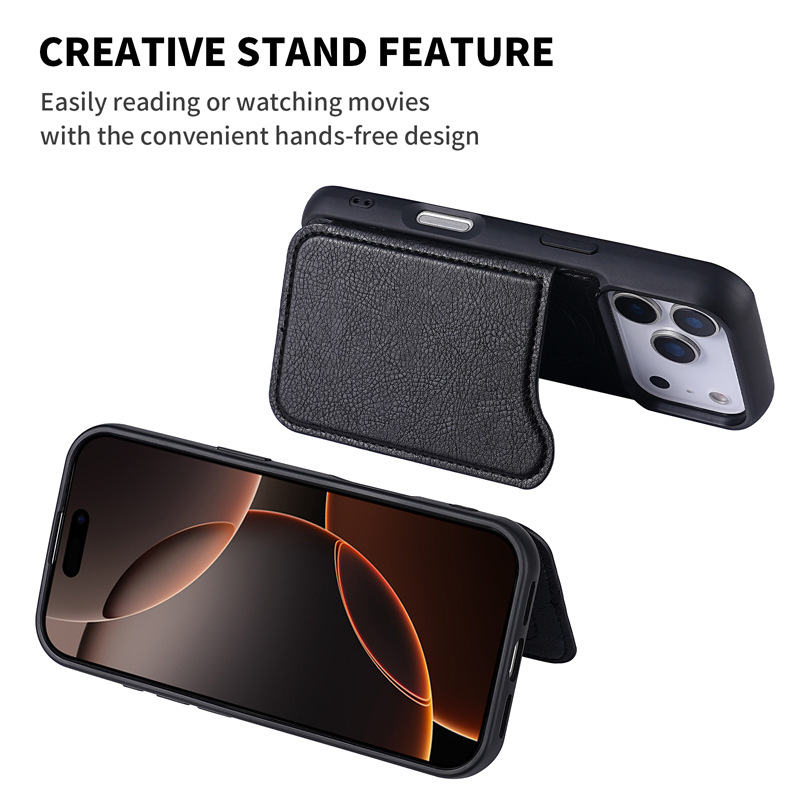 เคสโทรศัพท์แบบพับได้พร้อมช่องใ - Leather Wallet Card Holder Phone Cover บทวิจารณ์และราคา