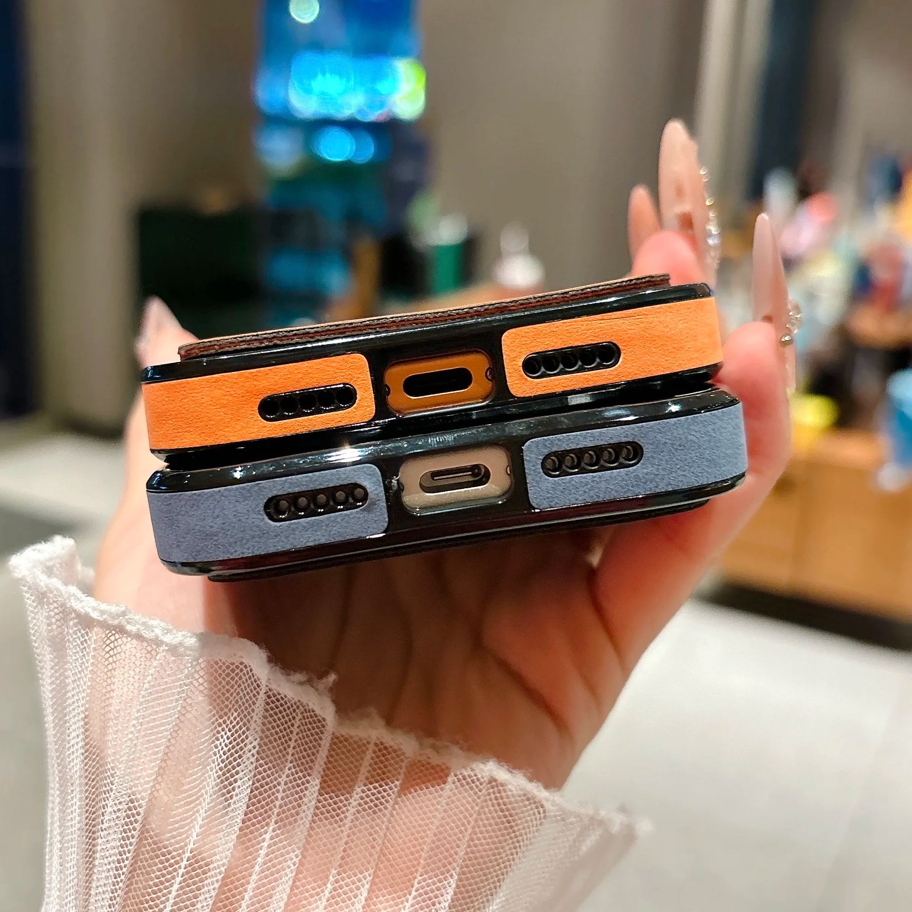 เคสโทรศัพท์หนังกลับแบบมีช่องใส - Leather Wallet Card Holder Phone Cover บทวิจารณ์และราคา
