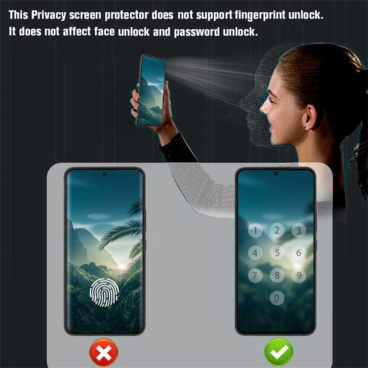ฟิล์มกันรอยแบบป้องกันการสอดแนม - Anti Spy Privacy Glass Case บทวิจารณ์และราคา