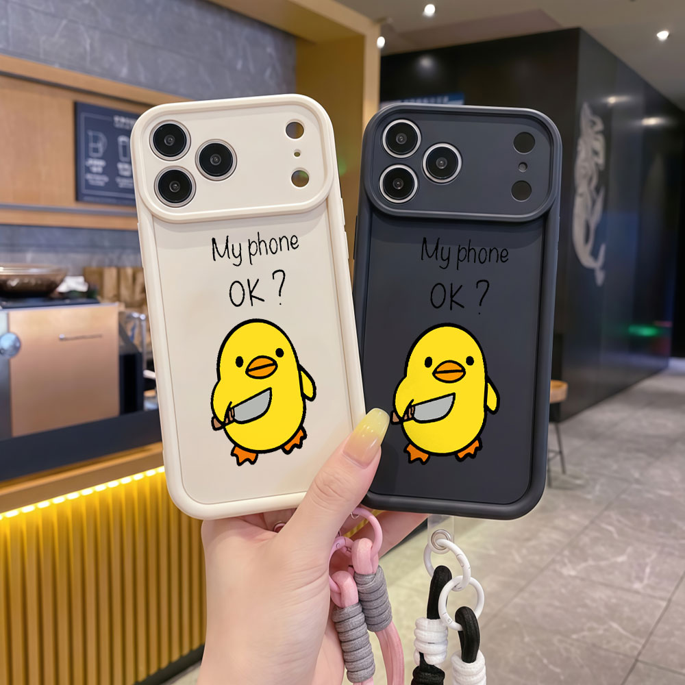 เคสโทรศัพท์ลายการ์ตูนเป็ดน่ารั - Cute Cartoon Wrist Strap Silicone Case บทวิจารณ์และราคา