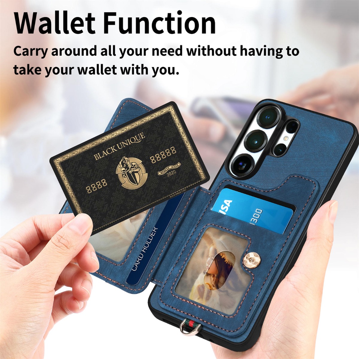 เคสโทรศัพท์สำหรับ Samsung S26  - Leather Wallet Card Holder Phone Cover บทวิจารณ์และราคา