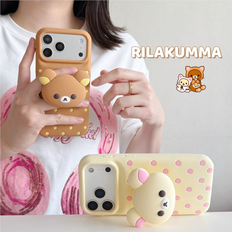 เคสโทรศัพท์ซิลิโคนลายจุดรูปหมี - Cute Cartoon Wrist Strap Silicone Case บทวิจารณ์และราคา