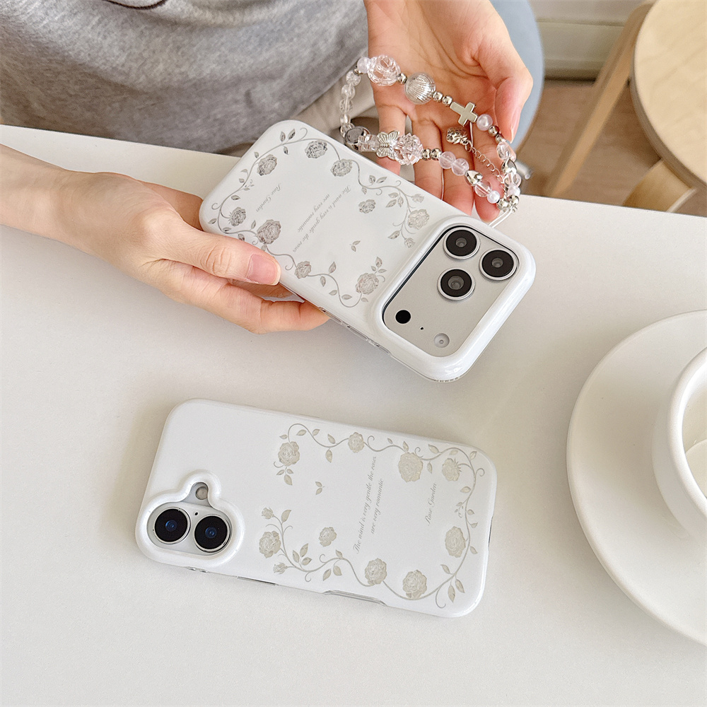 เคสโทรศัพท์ลายสวนกุหลาบสีเงินว - Vintage Floral Pattern Soft Case บทวิจารณ์และราคา