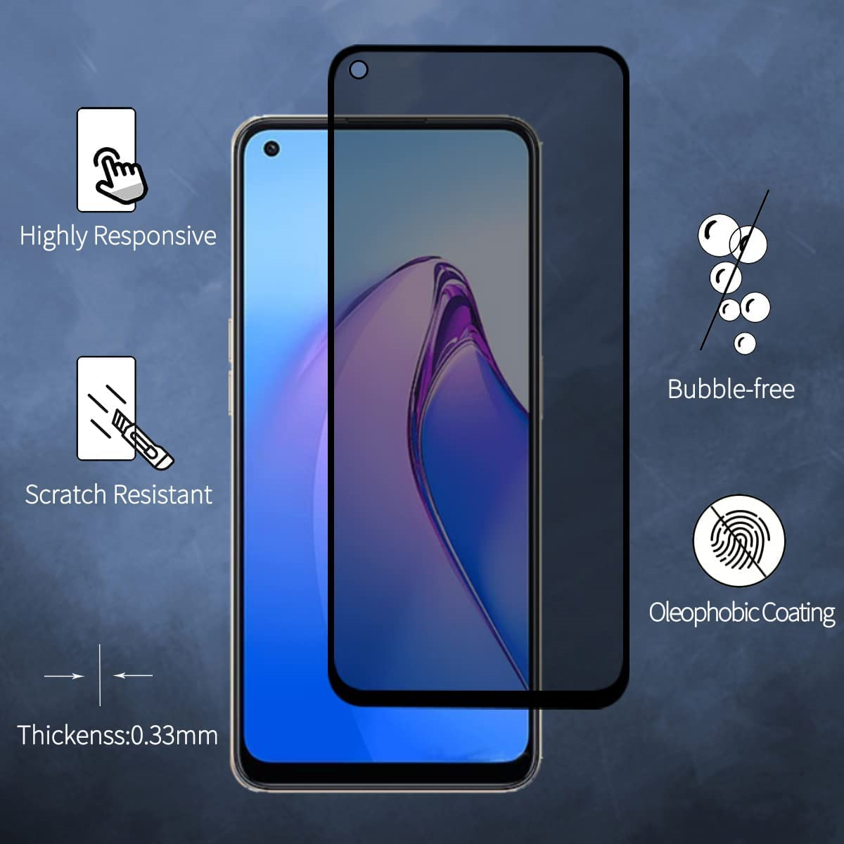 ป้องกันหน้าจอสอดแนมสำหรับ OPPO - Anti Spy Privacy Glass Case บทวิจารณ์และราคา