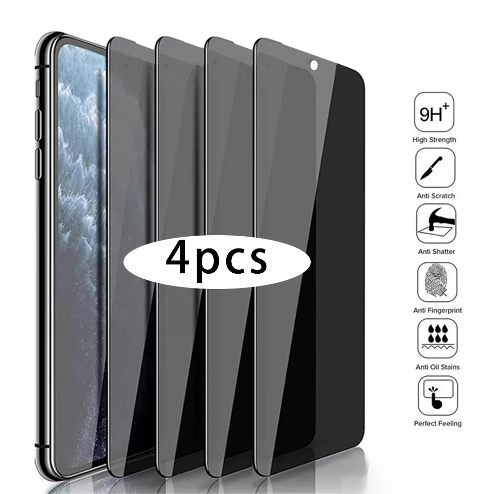4 PCS Peeking กระจกนิรภัยสำหรั - Anti Peek Privacy Tempered Glass บทวิจารณ์และราคา