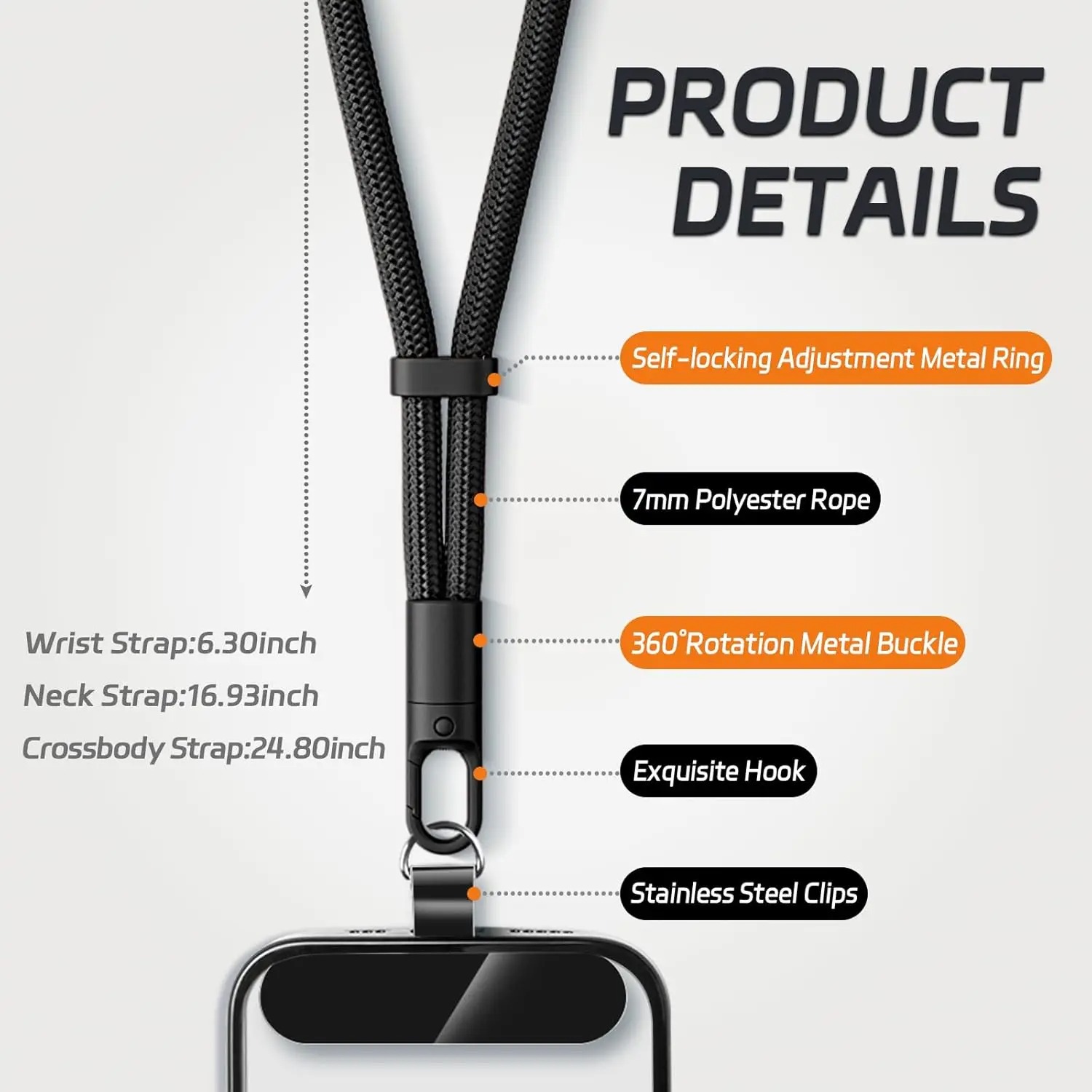 สายคล้องโทรศัพท์แบบยูนิเวอร์แซ - Crossbody Lanyard Neck Strap Case บทวิจารณ์และราคา