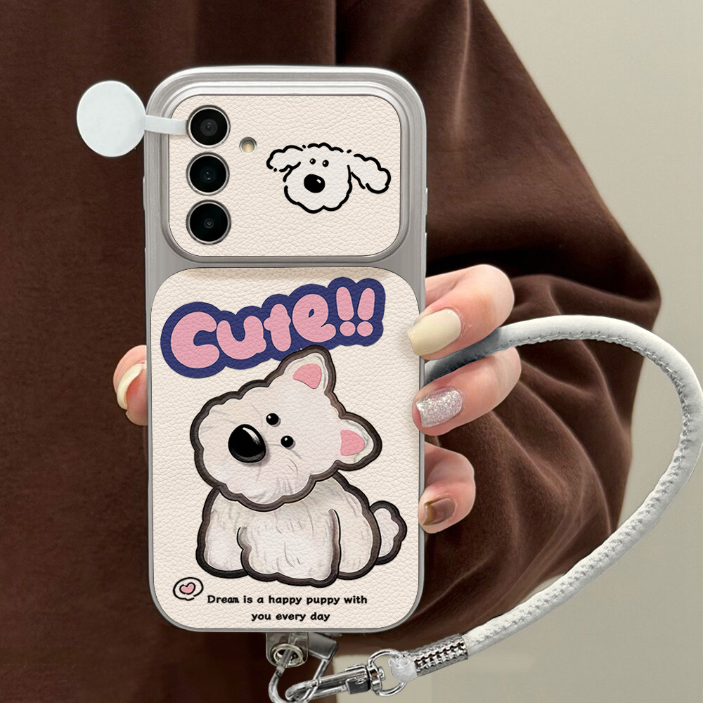 เคสโทรศัพท์ลายการ์ตูนสุนัขน่าร - Cute Cartoon Wrist Strap Silicone Case บทวิจารณ์และราคา