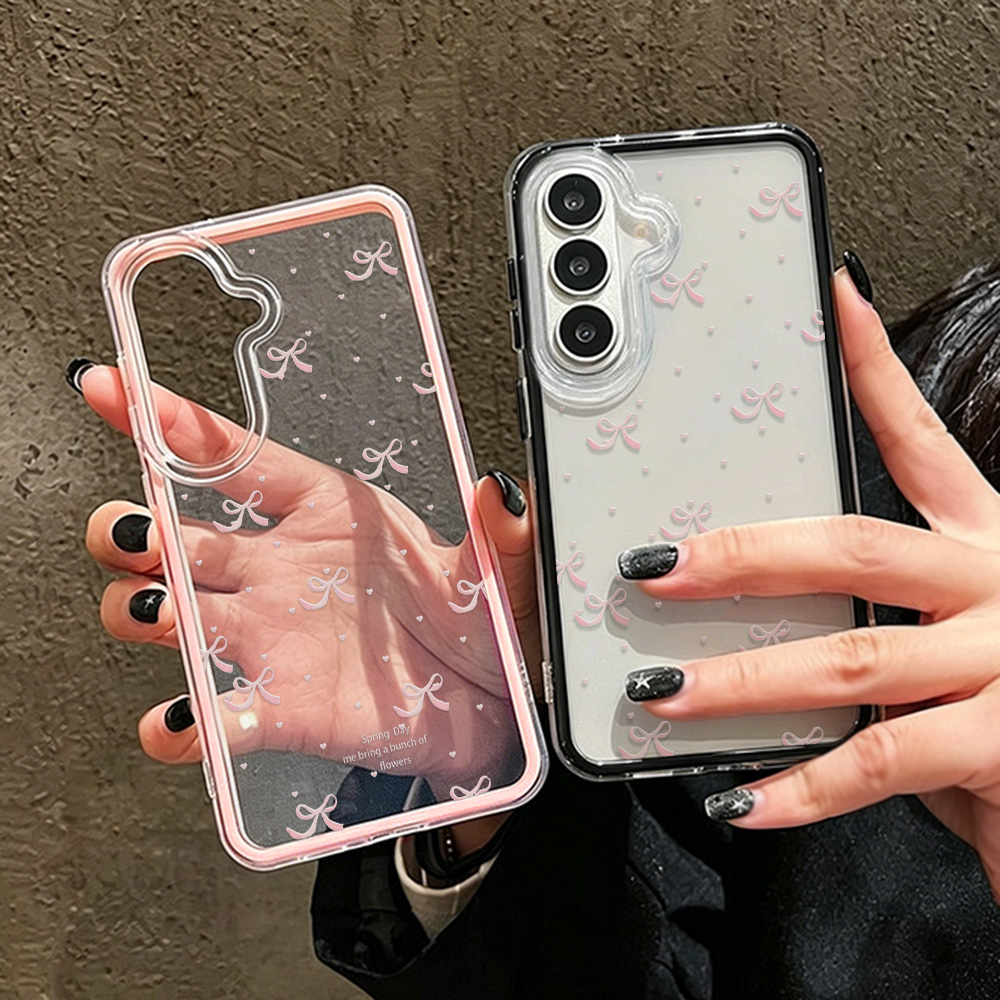 เคสโทรศัพท์น่ารักสีชมพูประดับโ - Clear Shockproof Bumper Case บทวิจารณ์และราคา