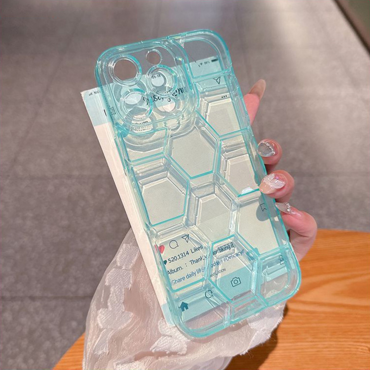 รังผึ้งเรขาคณิตฟุตบอลรูปแบบเคส - Clear Shockproof Bumper Case บทวิจารณ์และราคา