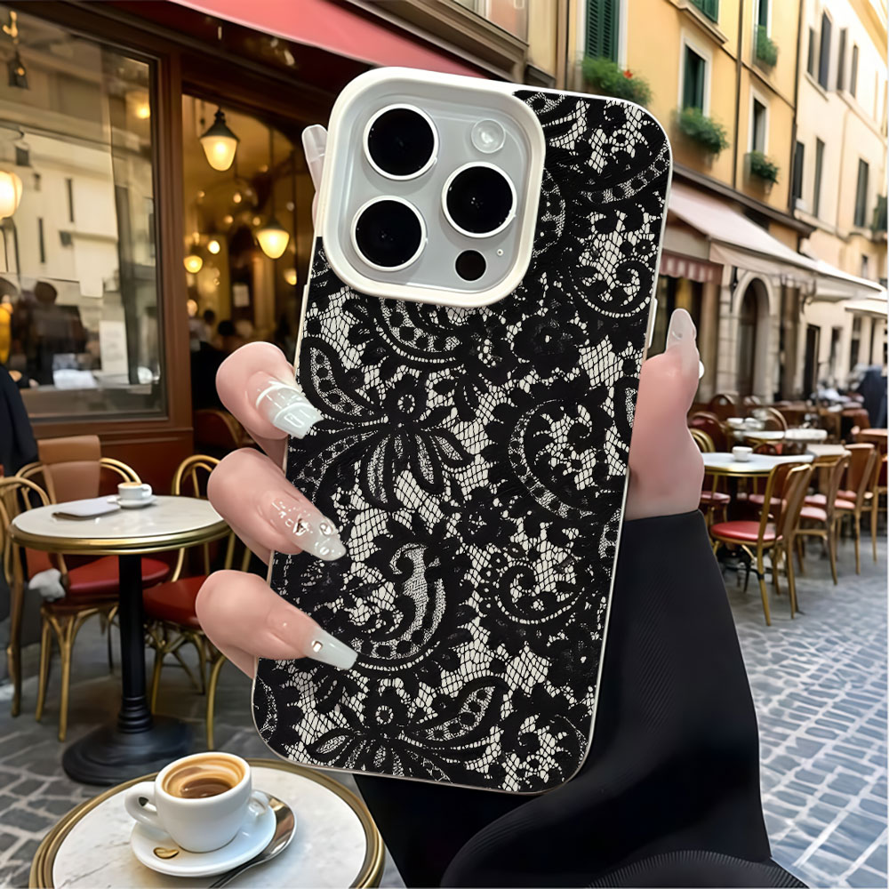 เคสโทรศัพท์ลายลิ้นจี่ลูกไม้ดอก - Vintage Floral Pattern Soft Case บทวิจารณ์และราคา