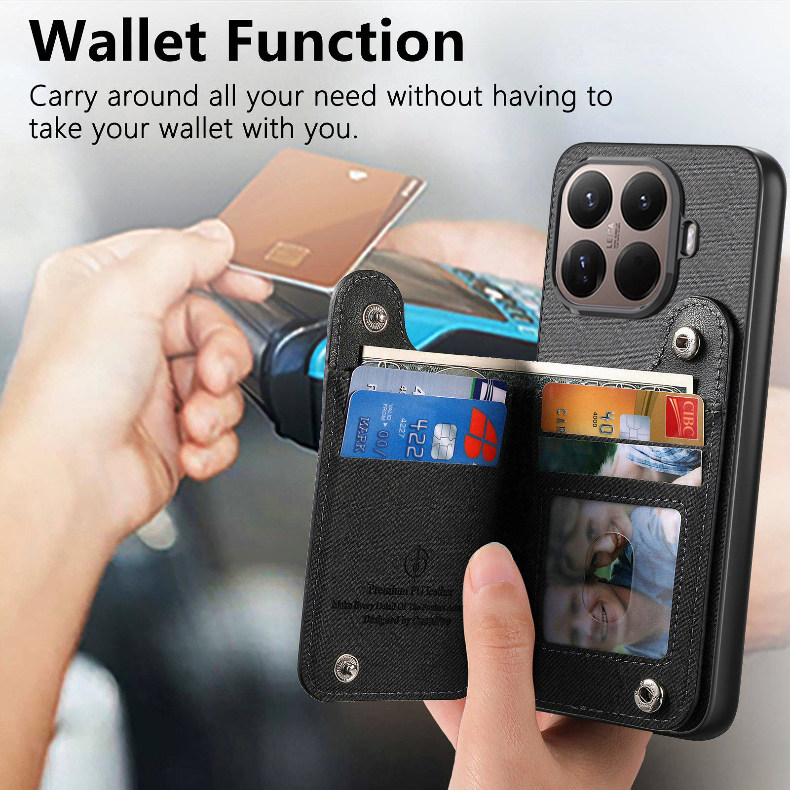 สายรัดข้อมือ RFID กระเป๋าสตางค - Leather Wallet Card Holder Phone Cover บทวิจารณ์และราคา