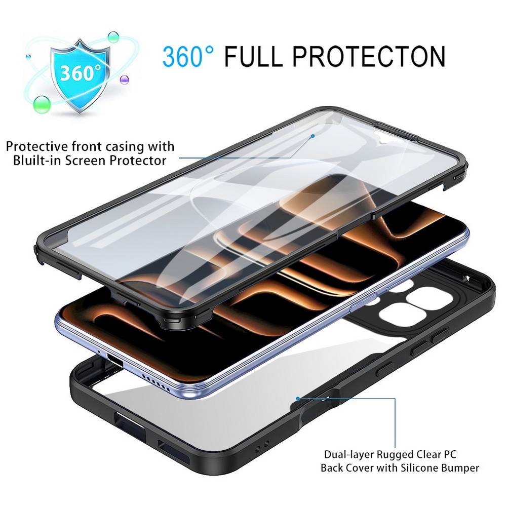 หรูหราโปร่งใส 360 องศา °   เคส - Heavy Duty 360 Full Body Protective Case บทวิจารณ์และราคา