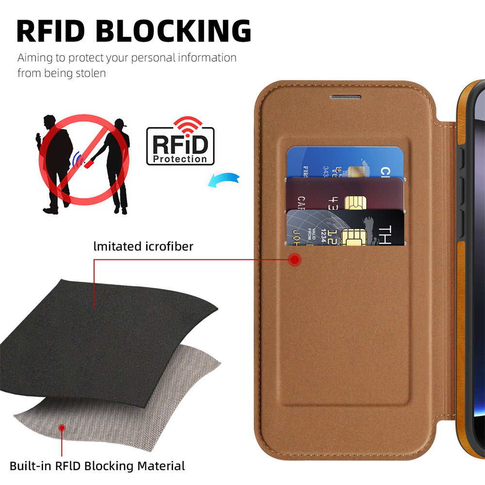 เคสโทรศัพท์หนังแบบพลิกแม่เหล็ก - Leather Wallet Card Holder Phone Cover บทวิจารณ์และราคา