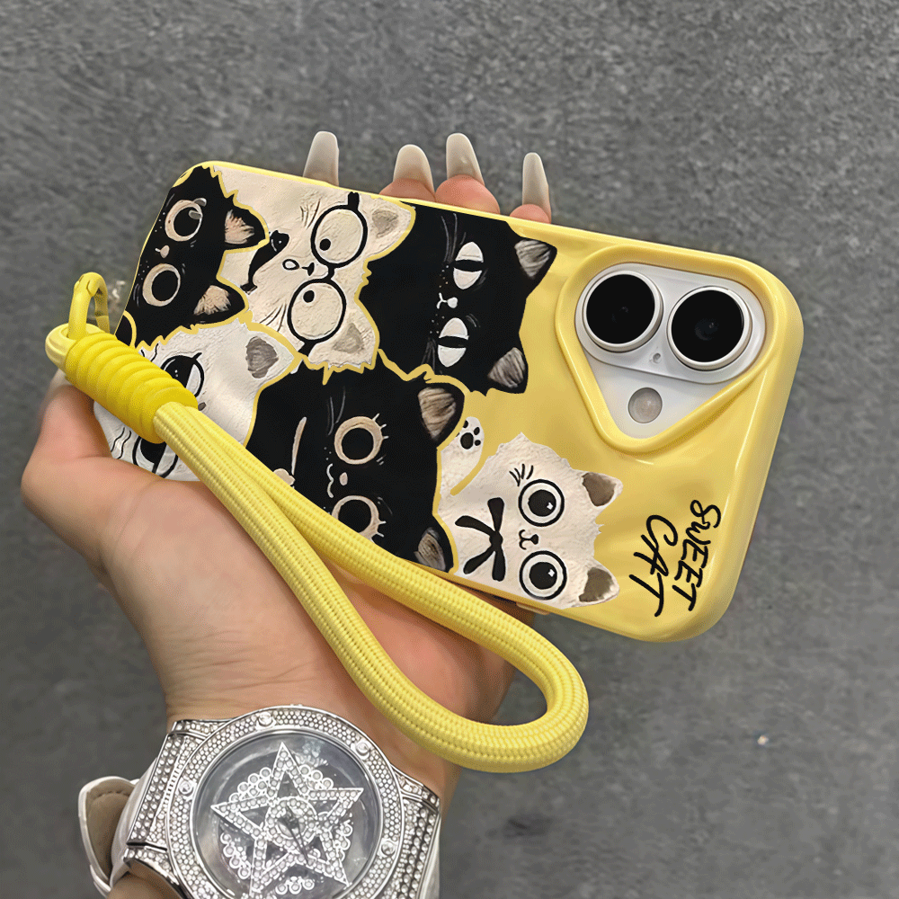 เคสโทรศัพท์แบบสายคล้องข้อมือ ส - Cute Cartoon Wrist Strap Silicone Case บทวิจารณ์และราคา