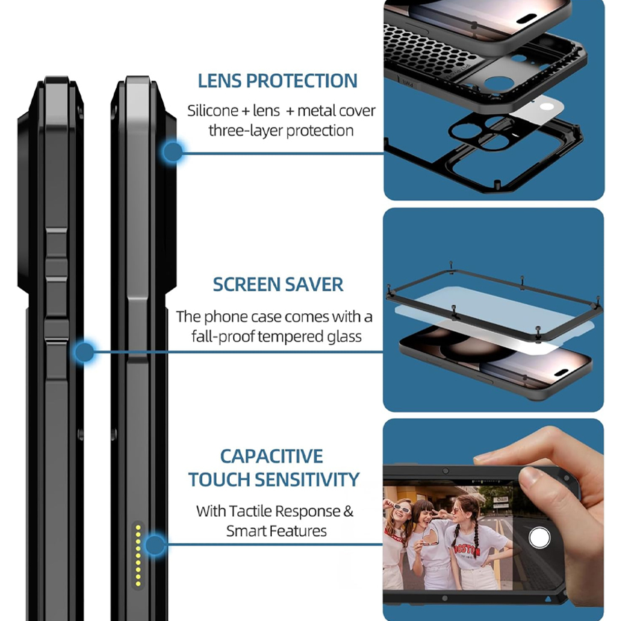 เคสโทรศัพท์โลหะแข็งแรงทนทานพร้ - Heavy Duty 360 Full Body Protective Case บทวิจารณ์และราคา